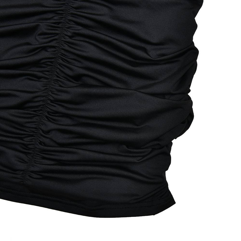 Inclined Shoulder Long Sleeve Sexy Mini Dress For Women Autumn New Fashion Backless Ruched Bodycon Party Sexy Dress_voghion.com