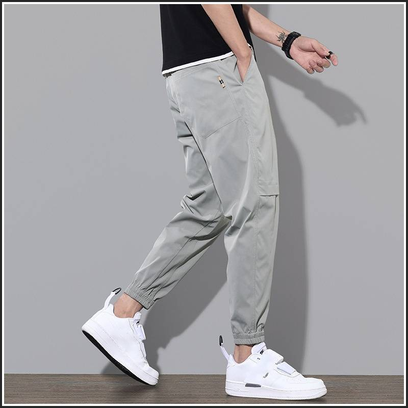 Vêtements pour hommes Vêtements de travail d'été Pantalons longs décontractés Pantalons de sport amples pour hommes Pantalons fuselés à neuf points à la mode pour printemps_voghion.com