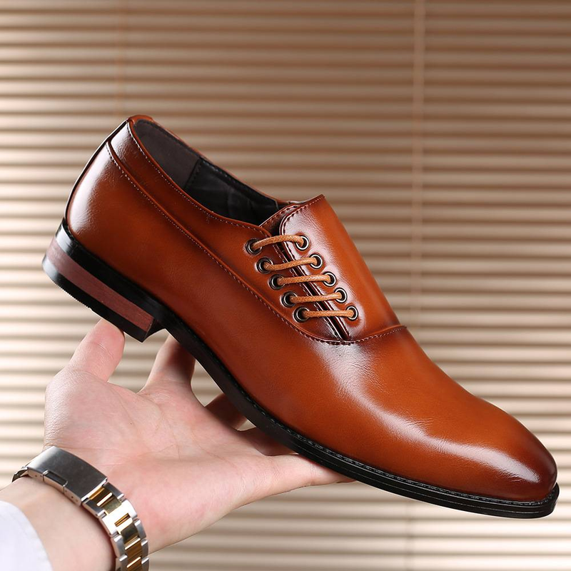 2024 Fashion New British Style Men's Fashion Trend Single Business Dress Leather Shoes_voghion.com