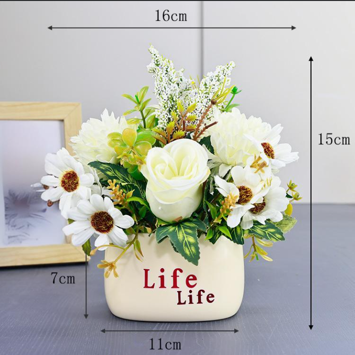 Blumen für Wohnmöbel, Kunstblumen, Sonnenblumen im Topf für den Schreibtisch, Plastikblumen, Tischdekorationen für das Wohnzimmer, kleine Ornamente, Grünpflanzen_voghion.com
