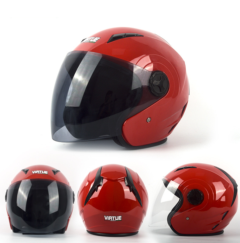 Capacete de veículo elétrico masculino e feminino verão meia capa meio capacete quatro estações quente respirável capacete de segurança_voghion.com
