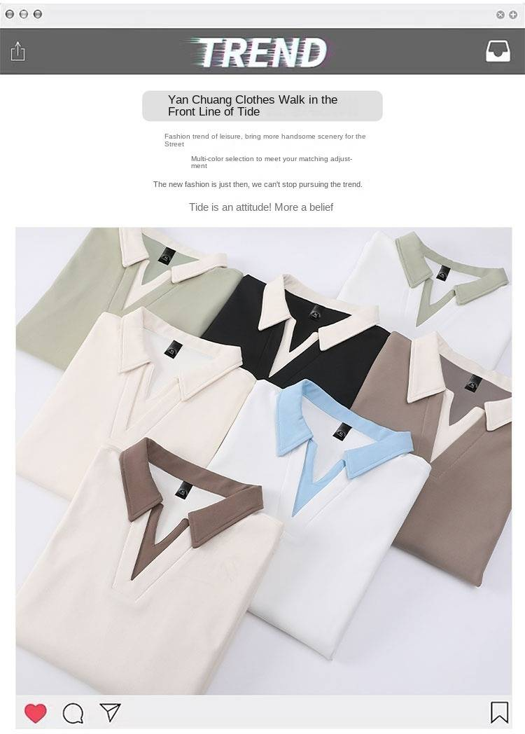 Summer Trendy Short-sleeved T-shirt, Round-neck Short-sleeved Base Layer Shirt, Youth Top_voghion.com