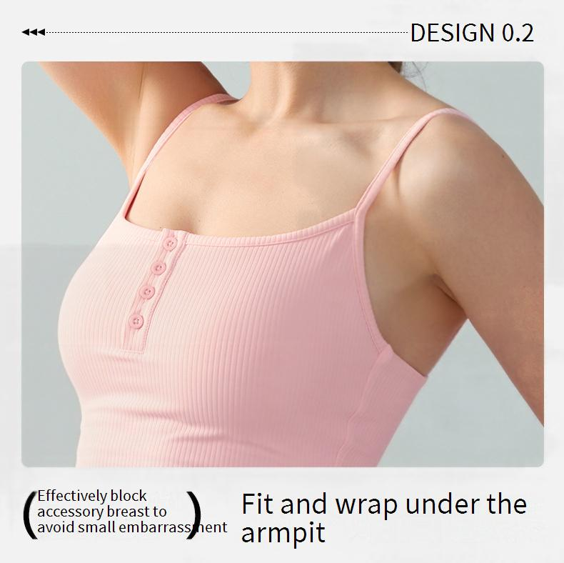 Odzież damska Seksowna koszulka do jogi z kwadratowym dekoltem i ramiączkami spaghetti z ochraniaczem na klatkę piersiową dla kobiet do noszenia jako warstwa zewnętrzna Uniwersalny i smukły top do pilatesu_voghion.com