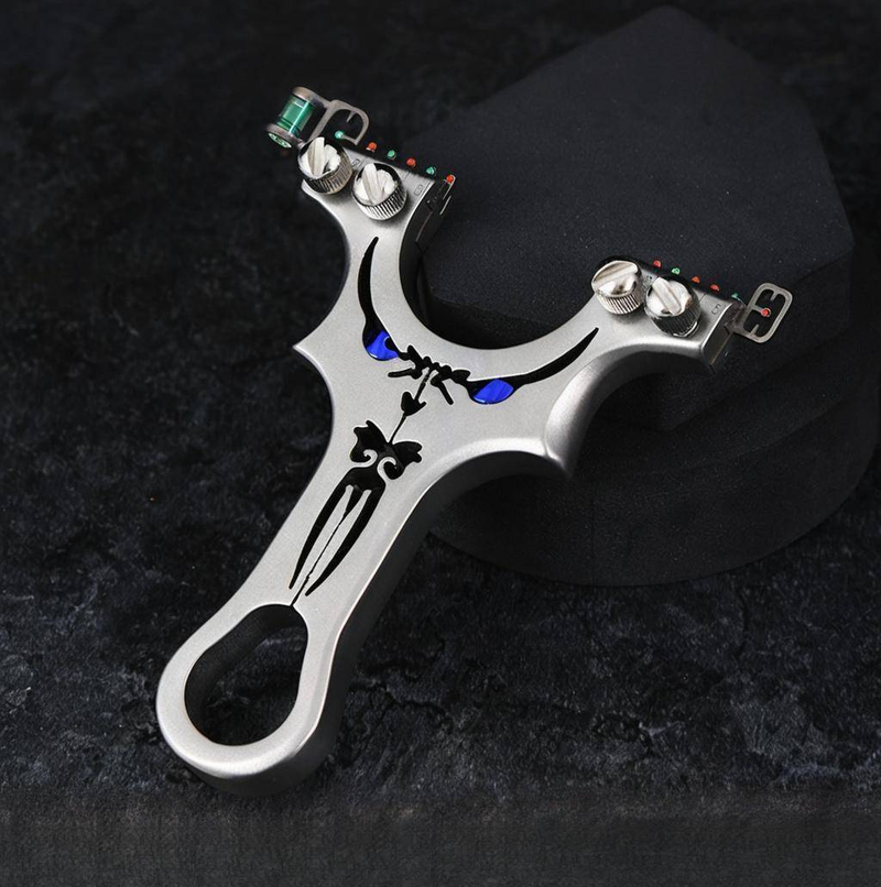 Stainless Steel Slingshot Silver Slingshot 14.5*8.5*4 Cm Suitable For Outdoor Competitions, Fitness Shooting, Hunting, Fishing (Slingshot Only)_voghion.com
