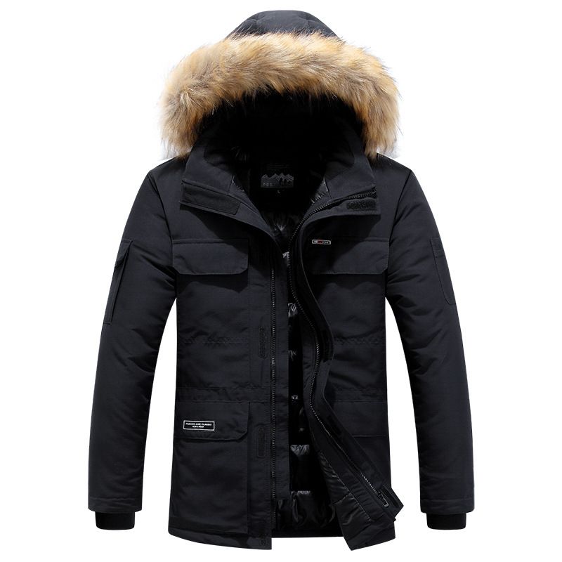 Premium Detachable Hood Winter Coat For Men & Women - Thickened Polyester Padded Jacket With Multiple Pockets, Zip-Front Travel Outerwear_voghion.com
