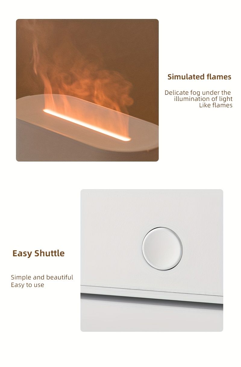 Flame Essential Oil Aromatherapy Humidifier - 7 Color Changing Lights, Adds Ambiance, Aromatherapy Diffuser, Aroma Diffuser, Home Fragrance_voghion.com