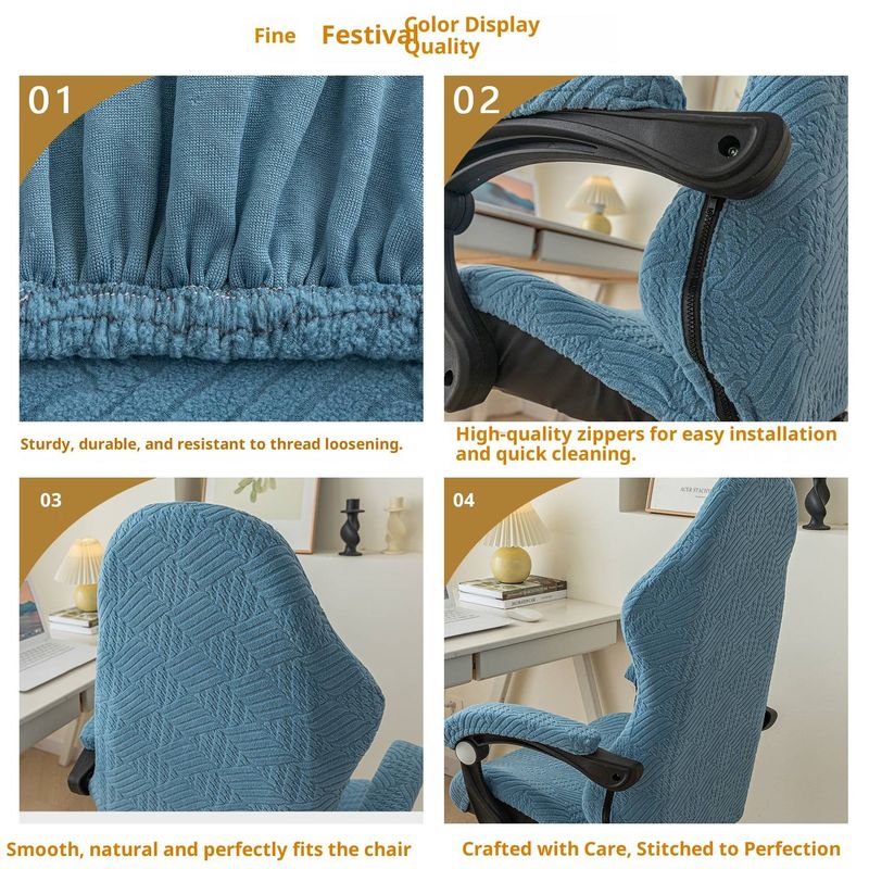 Modern Gaming Chair Cover – Universal Fit For PC/Office Chairs (Anti-Slip, Dustproof, Polyester Fabric, Multiple Colors, Easy Wash)_voghion.com