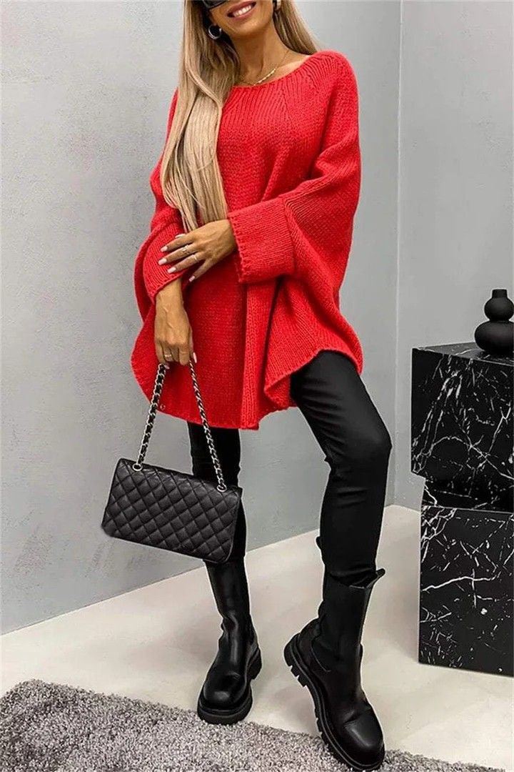 Women's Cape Knit Sweater – Oversized Shawl Collar Pullover (Greyish/Pinkish/Khaki, S/M & L/XL)_voghion.com