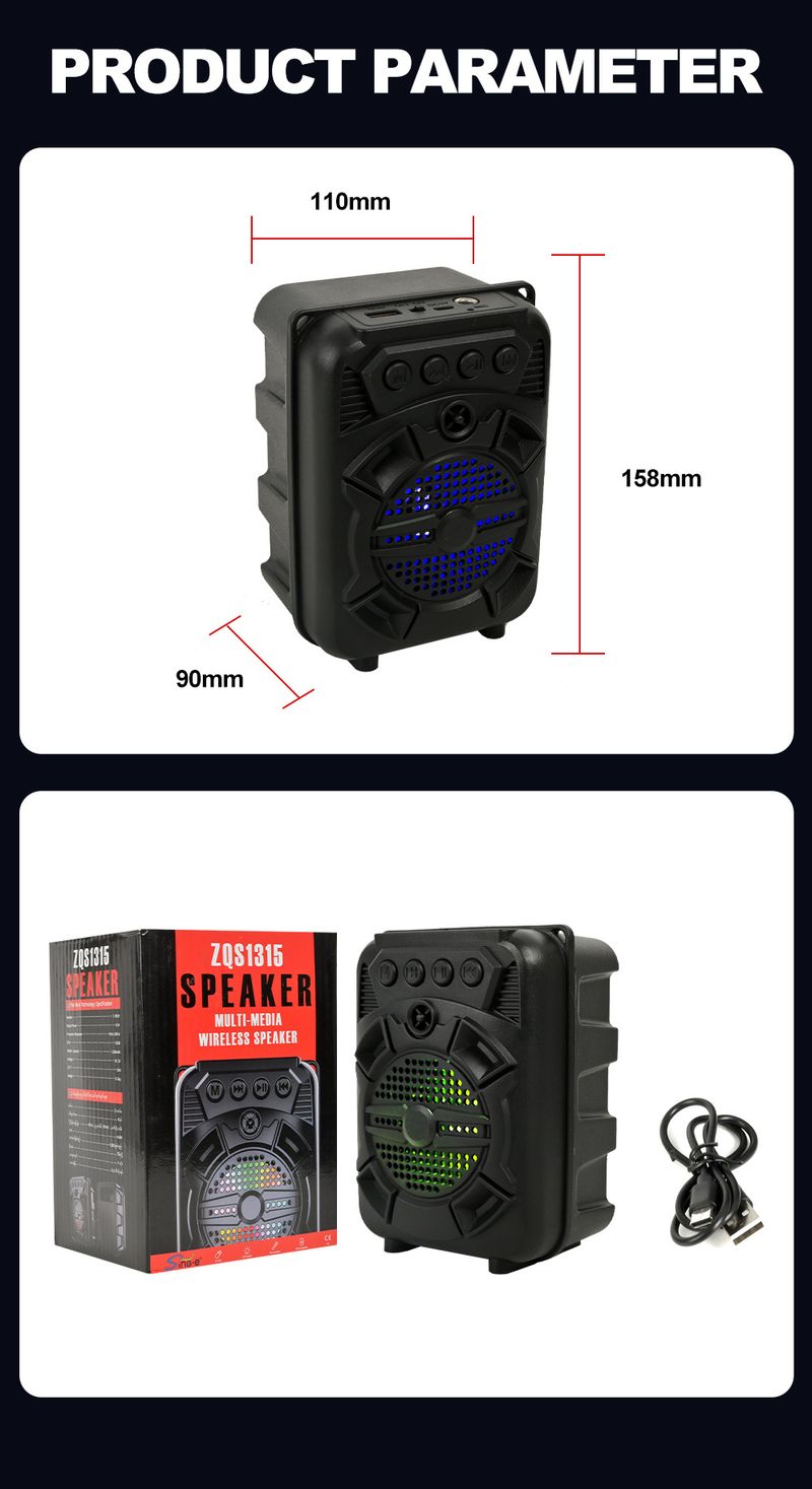 ZQS1315LED RGB Lanterns Outdoor Camping Guide Bluetooth Small Speaker_voghion.com
