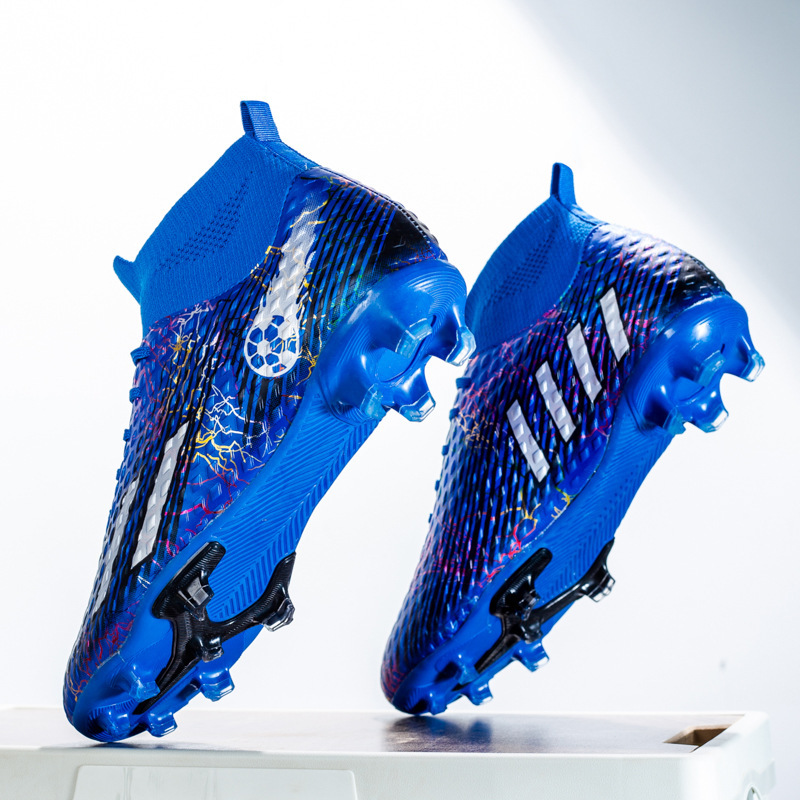 High top Football boot for boys and girls tf broken artificial lawn AG nail leather foot youth student training shoes_voghion.com