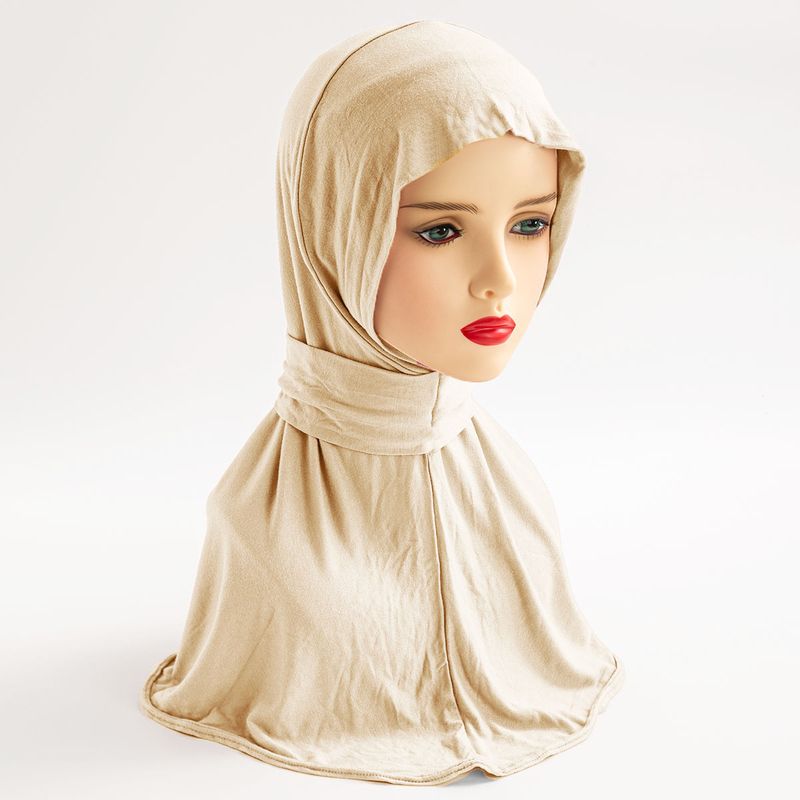 Hijab-Schal aus Modal-Baumwolle – Kopfbedeckung für Frauen aus dem Nahen Osten mit 3-Knopf-Krawatte (atmungsaktive Innenmütze und Abdeckung im malaiischen Stil)_voghion.com