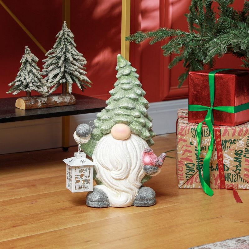 Weihnachtszwerg Mit Laterne, LED, Batteriebetrieben, 28x42cm_voghion.com