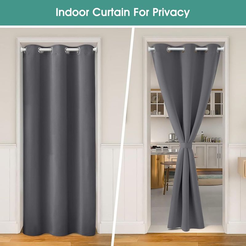 No-Drill Blackout Curtains Thermal Insulated & Noise Reducing Door/Closet Curtain (100% Light Blocking Privacy Protection For Bedroom/Closet/Office)_voghion.com