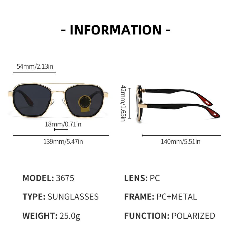 Polarisierte Retro-Sonnenbrille für Herren – Doppelsteg im quadratischen Pilotenstil, blendfreie Sonnenbrille mit UV-Schutz für Reisen, Sport und Autofahren_voghion.com
