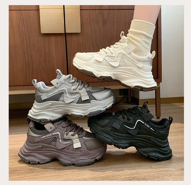 Dad shoes women's black shoes new versatile muffin shoes platform shoes heightening shoes casual sports shoes_voghion.com