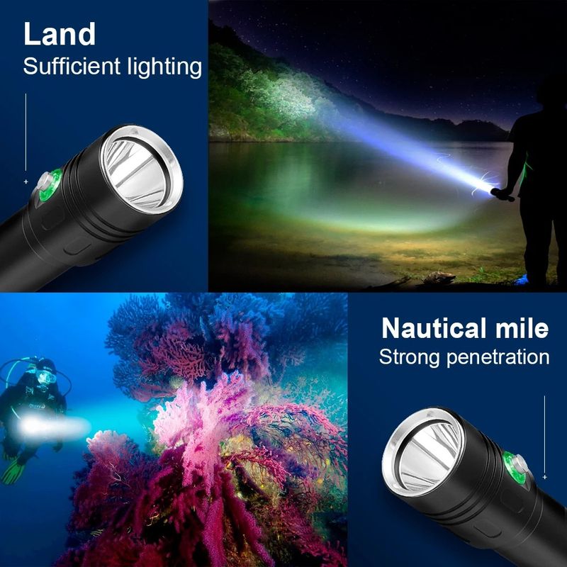 Torcia subacquea L2 con display di potenza in lega di alluminio, illuminazione subacquea L2, luce di riempimento subacquea L2_voghion.com