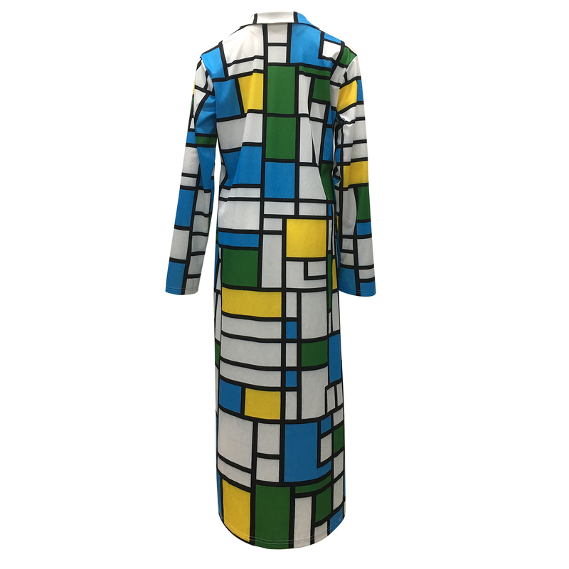 2021 Autumn Winter New Trench Plus Size Plaid Print Double-Breasted Turn-Down Collar Coat Women's Clothing_voghion.com