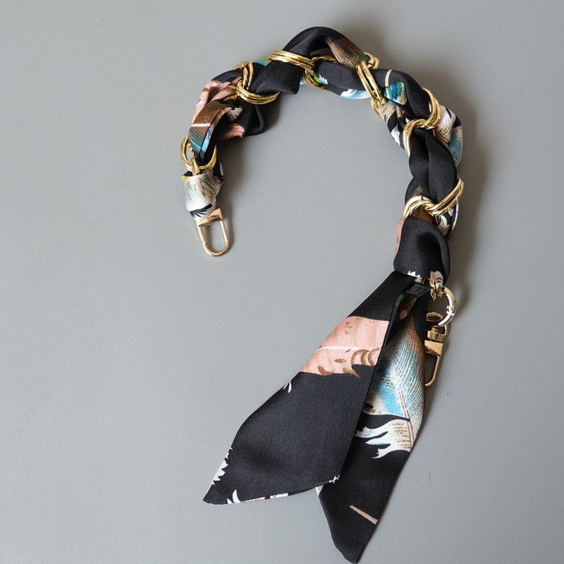 Fashion Socialite Style Versatile Silk Scarf Spring Summer Handbag Strap Bag Accessories Handheld Short Chain_voghion.com