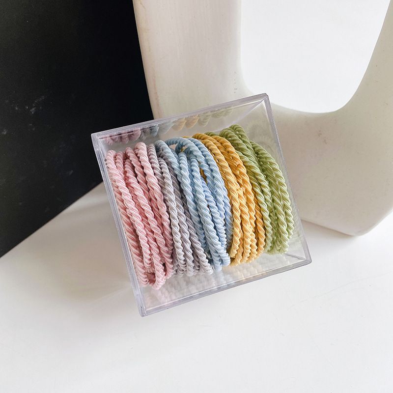 Secchiello unisex da 100 extension per capelli senza cuciture, elastici per capelli antiscivolo con filettatura, elastici per capelli con coda di cavallo alta che non danneggiano i capelli, elastici_voghion.com