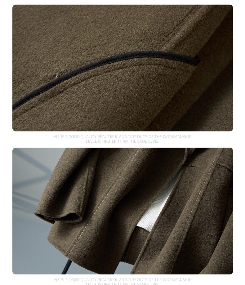 Double-Sided Wool Men, Autumn Simple New Trench Coat, Short High-End Suit Woolen Coat For Men_voghion.com