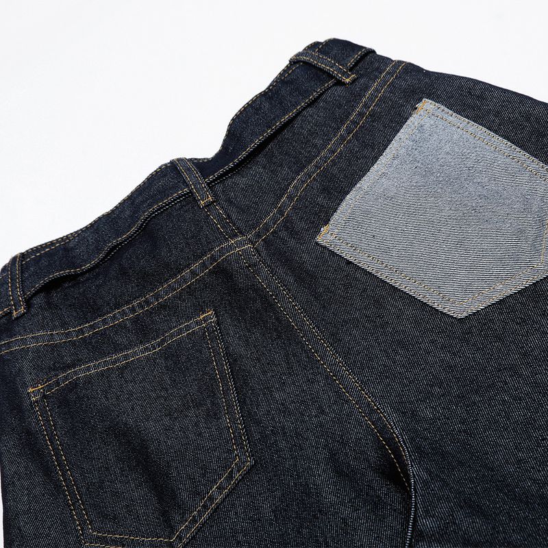 Men's Loose Fit American Street Style Washed Scythe Jeans With Belt And Pentagram Pendant, Wide Leg Pants_voghion.com