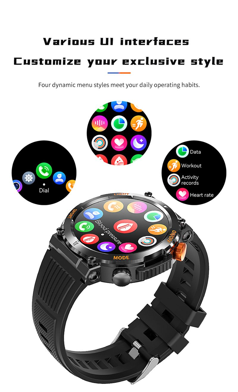 Reloj inteligente Aolon HT17 de 1,46 pulgadas con pantalla completa, llamadas Bluetooth, monitor de ritmo cardíaco y sueño, varios modelos deportivos._voghion.com
