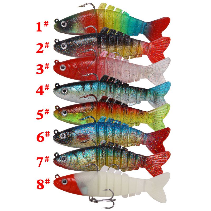 Leurre souple en silicone, nouveau modèle, appât artificiel de type plomb, 8 sections, 9 cm, 17,5 g_voghion.com