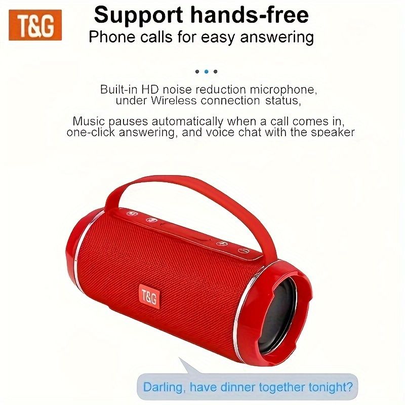T&G TG116C Wireless Speaker 5Wx2 High Power USB TF FM Radio Ultra Bass Bluetooth 10M Range 1200mAh Battery For Home Audio_voghion.com