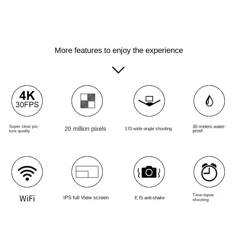 Grenzüberschreitende Sportkamera 4K HD Zweifarbbildschirm Wasserdichte Anti-Shake-Außenkamera WiFi Internet Sport-DV-Kamera_voghion.com