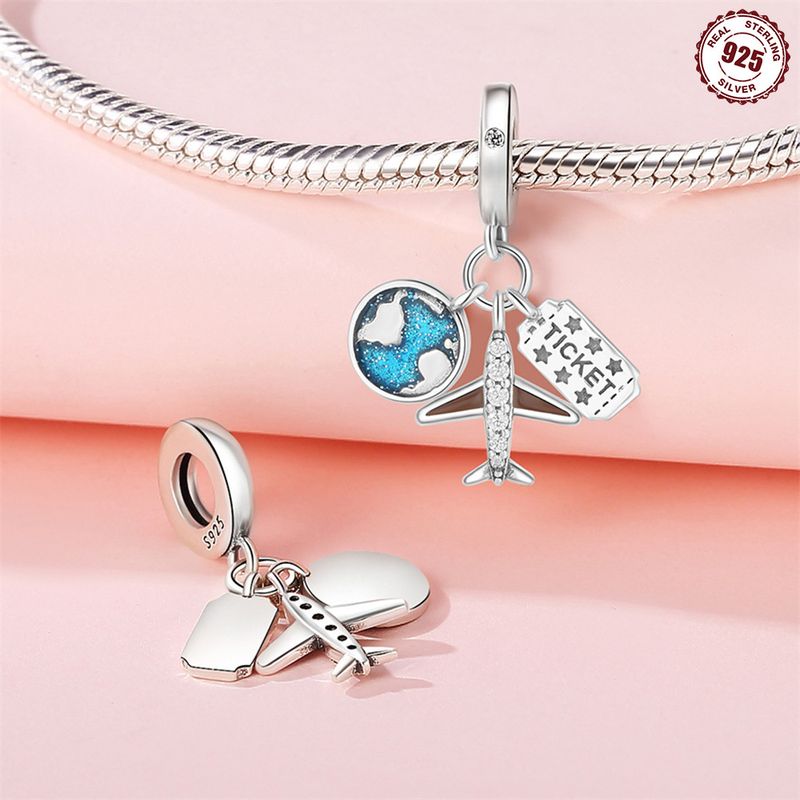Original Travel Series Flygplan Tower Söt S925 Sterling Silver DIY hänge Armband Halsband Smycken Tillbehör_voghion.com