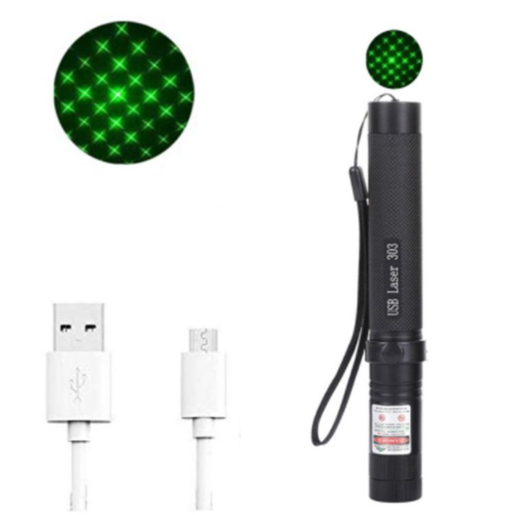 Lampe de poche laser USB303 verte, rouge, violette, bleue, ciel étoilé, indicateur de vente, pointeur_voghion.com