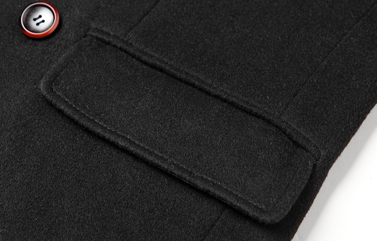 mid-length double-breasted woolen coat men's collar casual slim woolen coat_voghion.com