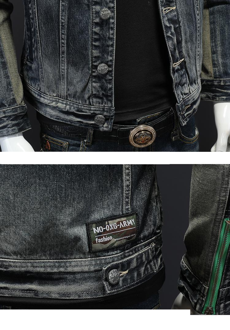 Herrenbekleidung, hochwertige, trendige Denim-Oberknopf-Vintage-Jeansjacke_voghion.com