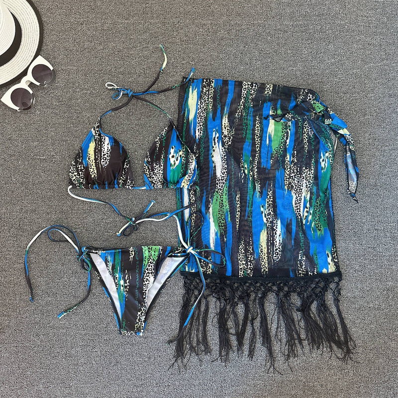 2024 Neuer Badeanzug Europäischer und amerikanischer sexy Bikini Mesh Mask Top Dreiteiliger geteilter Damen-Badeanzug-Bikini_voghion.com