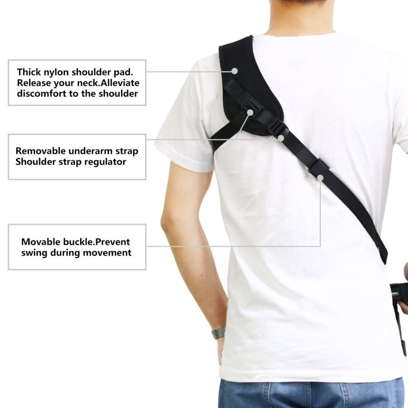 PULUZ Quick Release Anti-Rutsch Soft Pad Nylon Atmende gebogen Kameraband mat Metallhaken fir SLR / DSLR Kameraen_voghion.com