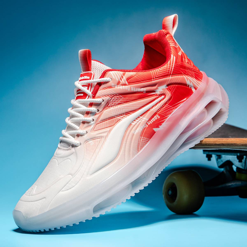 Zapatos de verano transpirables para hombre, nuevos zapatos deportivos casuales para correr para adolescentes con amortiguación de aire, zapatos para correr en blanco y negro_voghion.com