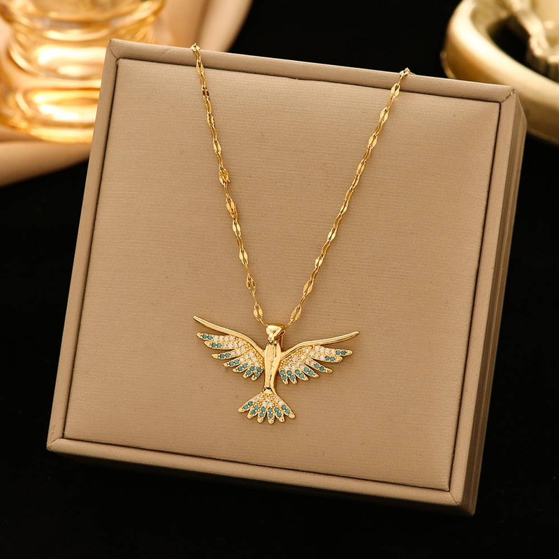 The new immortal bird clavicle chain fashion simple niche all-match titanium steel necklace_voghion.com