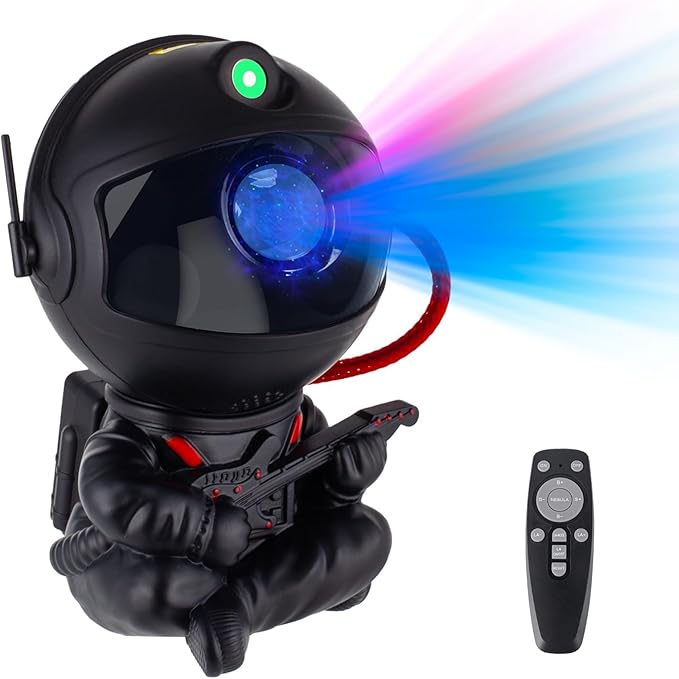 Proyector de galaxia con astronauta, proyector de estrellas, luz de galaxia, luz de noche para niños, luz LED de techo con nebulosa, decoración de habitación con temporizador y control remoto_voghion.com