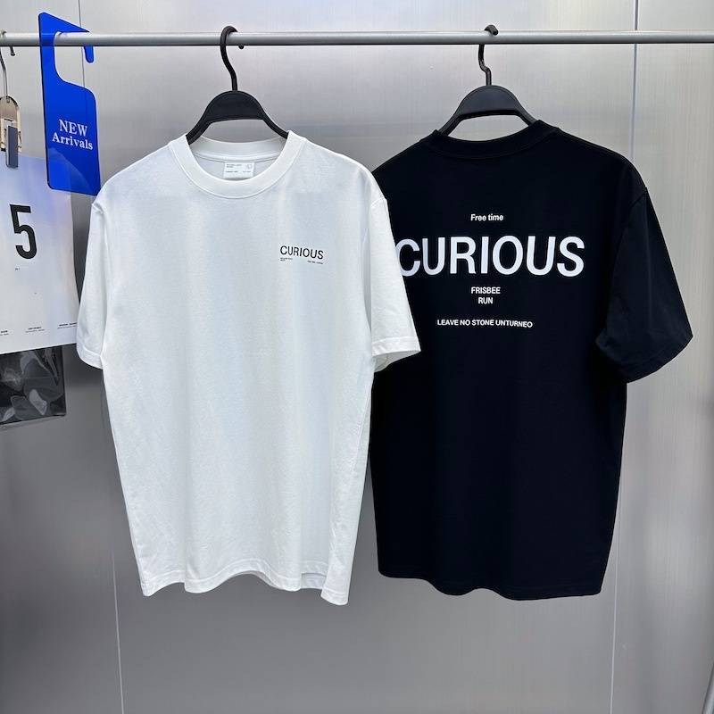 Maglietta da uomo con maniche corte, alla moda, con lettere semplici, larga, da uomo_voghion.com