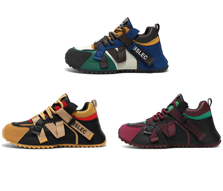 Large men's trendy sports and casual versatile lightweight dad shoes with comfortable leather surface for sports and running_voghion.com