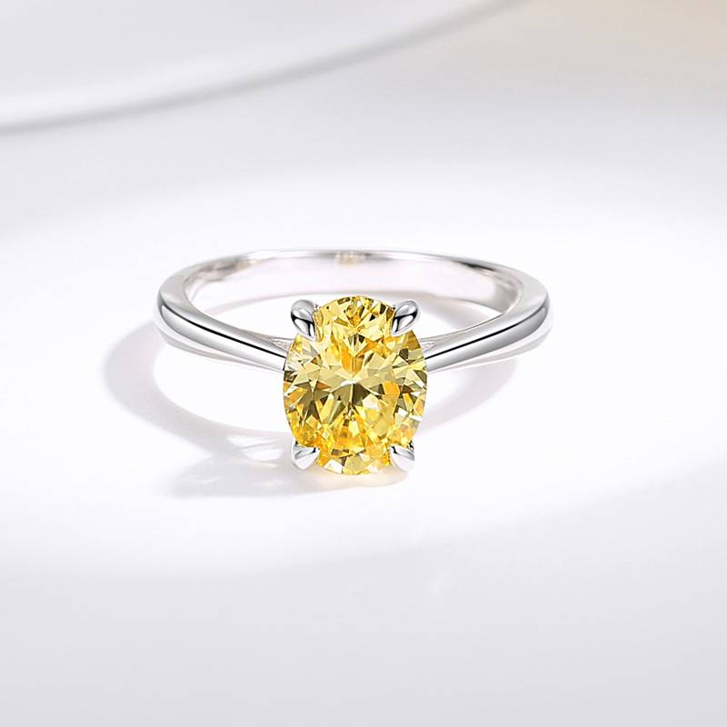 Sterling Sëlwer Ring Fir Fraen Populär Eeërfërmeg Diamant 7*9mm Anti Echt Diamant Spezialfërmeg Diamant Ring_voghion.com