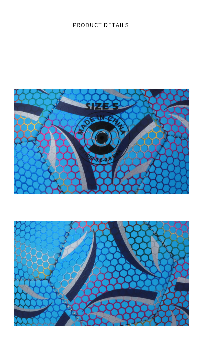 Balón de fútbol fluorescente azul de panal n.° 5 para entrenamiento de competición estudiantil, regalo luminoso que brilla en la oscuridad._voghion.com