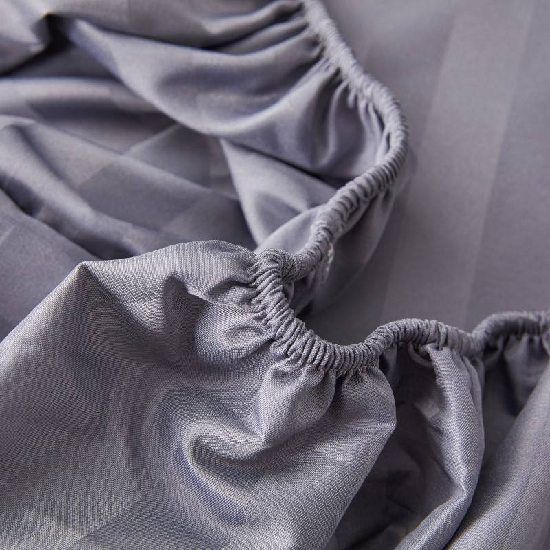 DT Series Satin Strip Glossy Cool Single Bed Fitted Sheet Bedspread 1PC_voghion.com