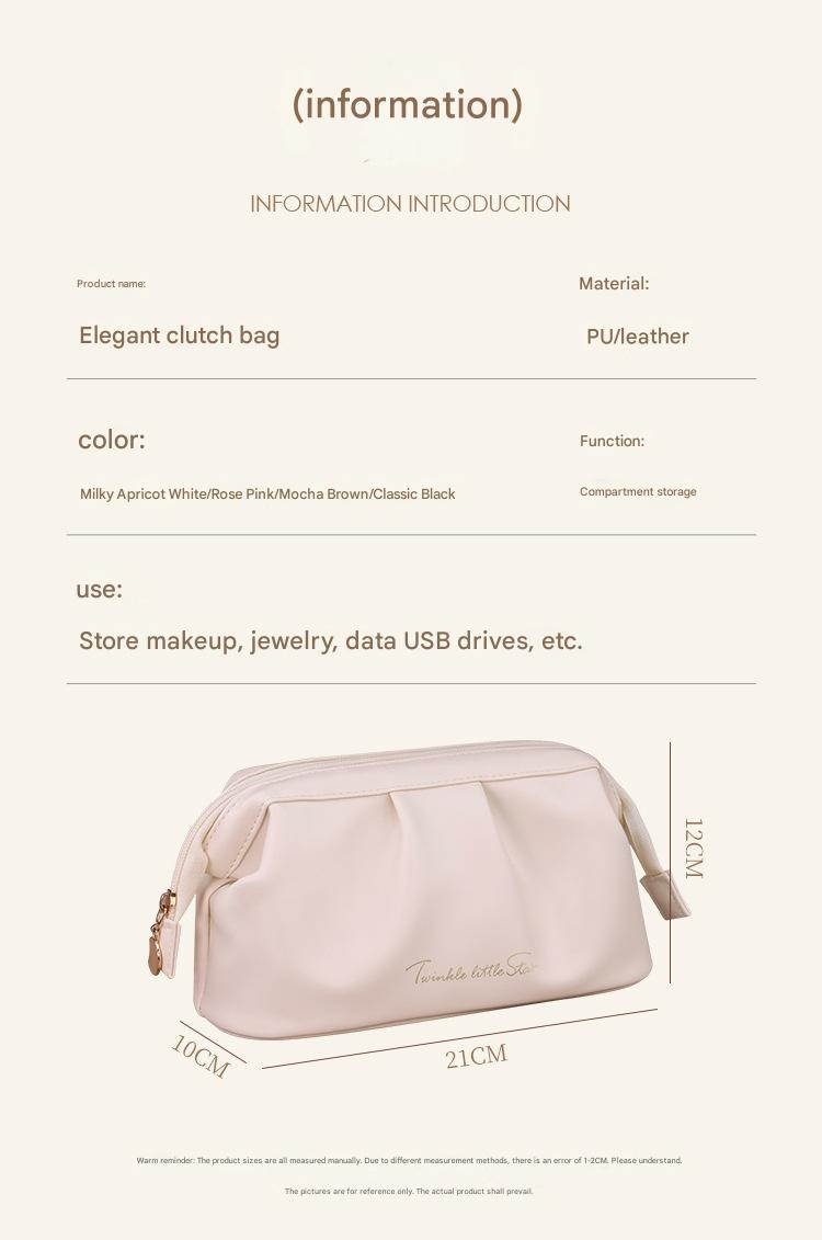 KOSE Rose Story Pu wasserdichte Kosmetiktasche Große Kapazität High-End-Reise Kleine tragbare weibliche tragbare Clutch im Ins-Stil_voghion.com