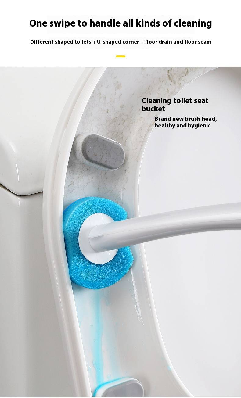 Einweg-Toilettenbürstenset – 8er-Pack austauschbare Köpfe mit langem Griff (hygienisch, spritzwassergeschützt, an der Wand montierbar) – Ozeanblau / Zitronengelb / Lavendel_voghion.com