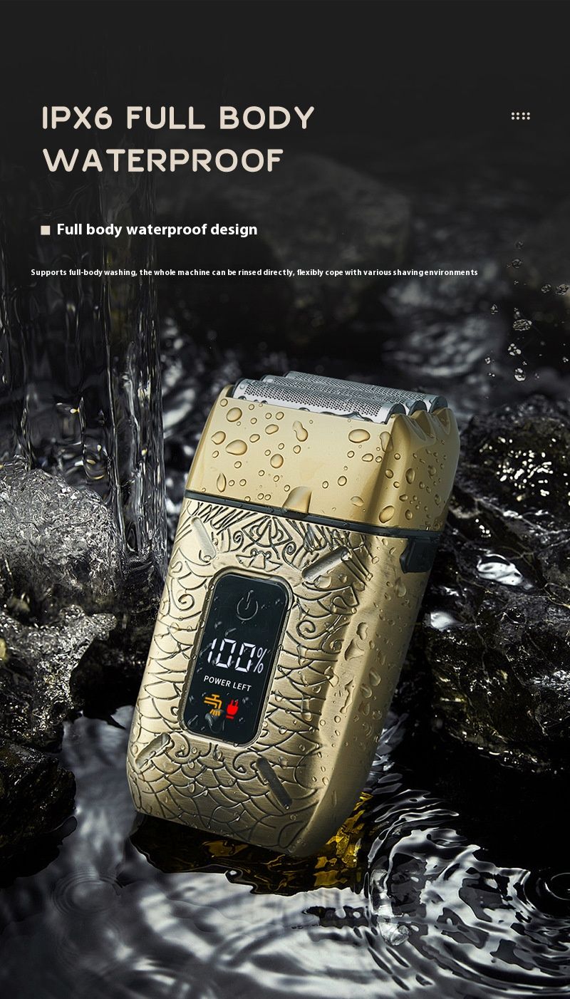 Professional Wet/Dry Electric Shaver – 3D Floating Heads, LED Display, 60-Min Runtime, Full Washable For Men’s Beard & Body Grooming (Bronze)_voghion.com
