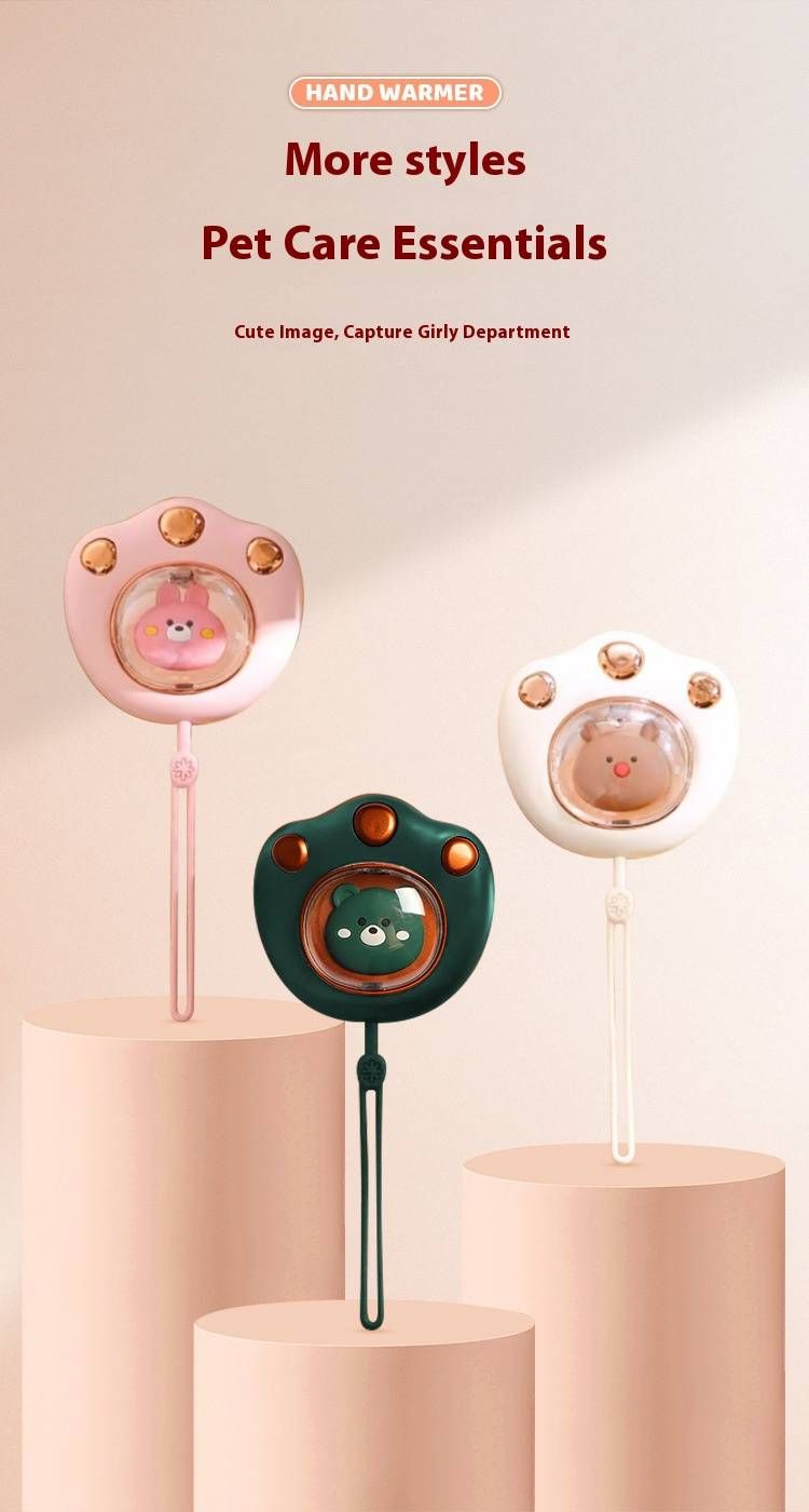 USB Rechargeable Hand Warmer – Cute Animal Designs (Cat Paw, Bear, Puppy) With Fast Heating & 3-Hour Warmth, Portable Mini Heating Pad For Winter_voghion.com