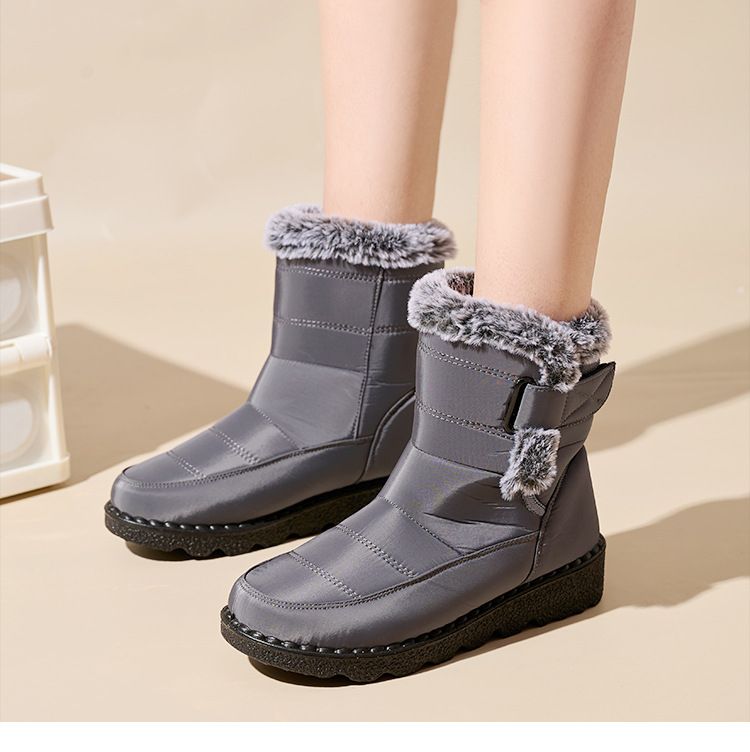 2025 Fleece Warm Women's Snow Boots,, Thickened High-top Cotton Shoes, Casual Velcro Women's Boots_voghion.com