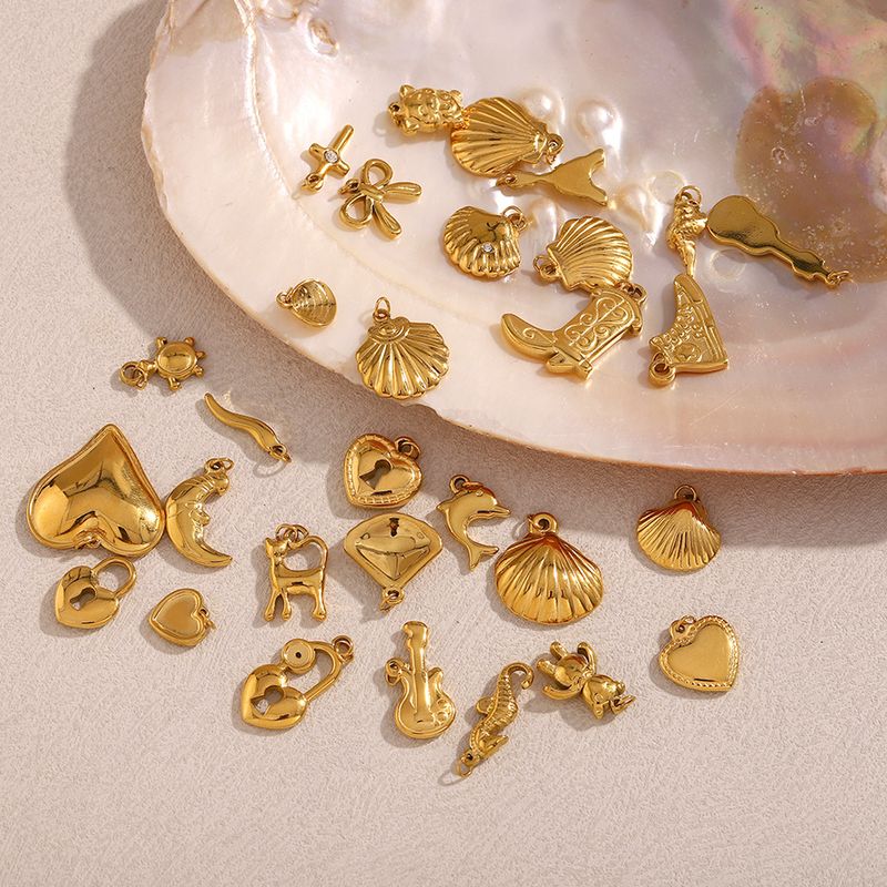 Accessori fai da te per gioielli, scarpe in tela placcate in oro, ciondolo a forma di chitarra con orso e dente di lupo, torre Eiffel, per donna_voghion.com