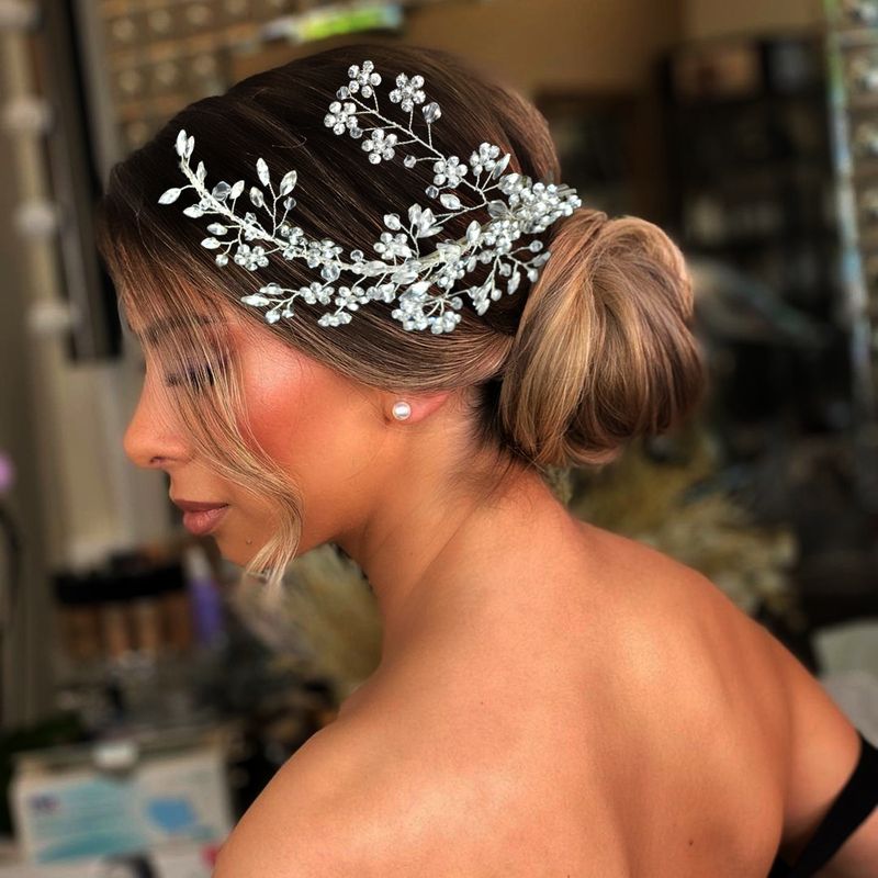 Forcina per capelli con strass intrecciata a mano, copricapo da sposa in cristallo, accessori per capelli da sposa_voghion.com